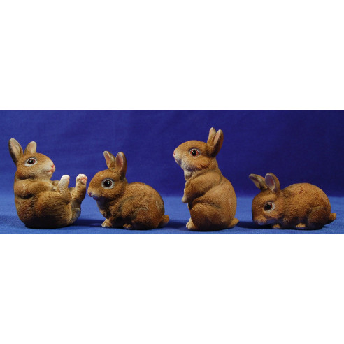 Group of 4 rabbits 80 cm resin