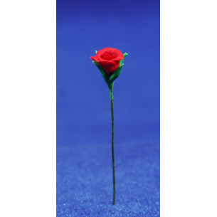 Red rose 0,6cm plus stem plastic