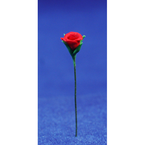Red rose 0,6cm plus stem plastic