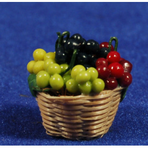 Basket with grape 2,5 cm resin