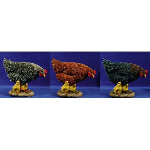 Gallina con pollitos 120 cm resina