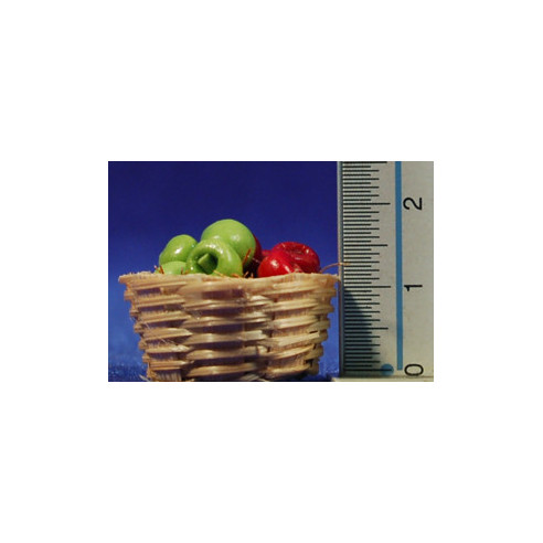 Cistell amb pomes 2,5 cm resina