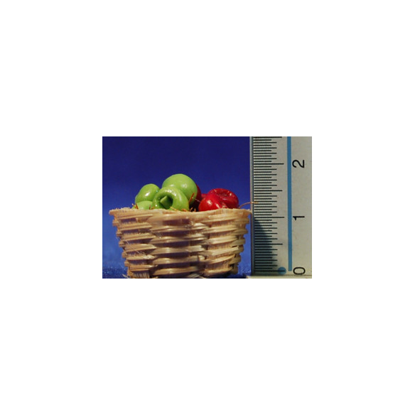 Cistell amb pomes 2,5 cm resina