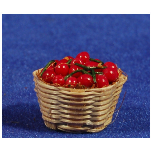 Basket with cherry 2,5 cm resin