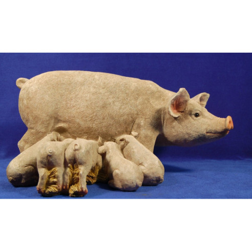 bristle with babies 80 cm resin