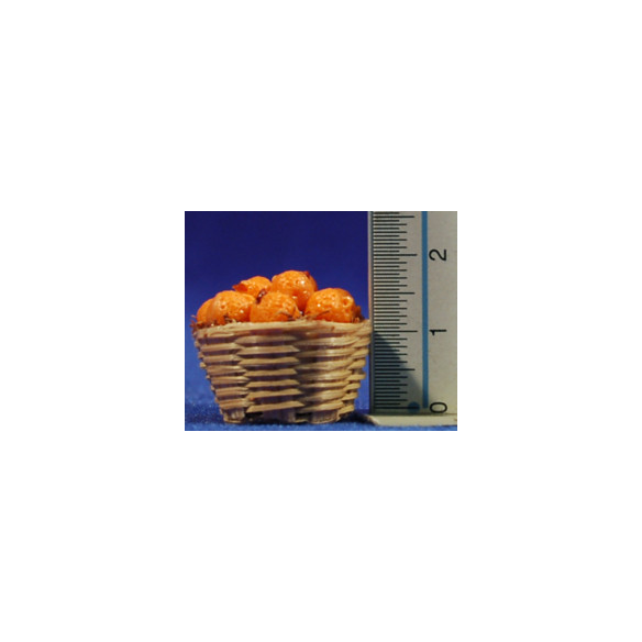 Cesto con naranjas 2,5 cm resina