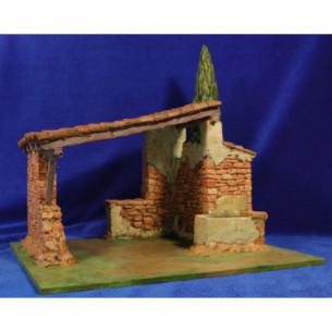 Portal con pozo y ciprés 12 cm resina Artdemirs