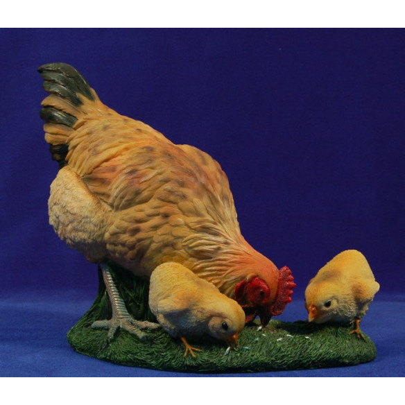 Gallina con pollitos 140 cm resina