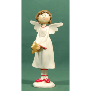 Angels with a star 18 cm resin