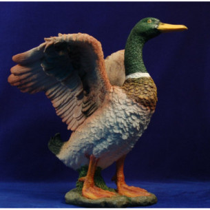 Pato color alas abiertas 160 cm resina