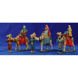 Kings with camels 8 cm clay resin Muns style