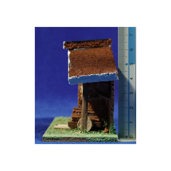 Casa con carro 11x5x7 cm corcho