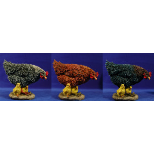 Gallina con pollitos 120 cm resina