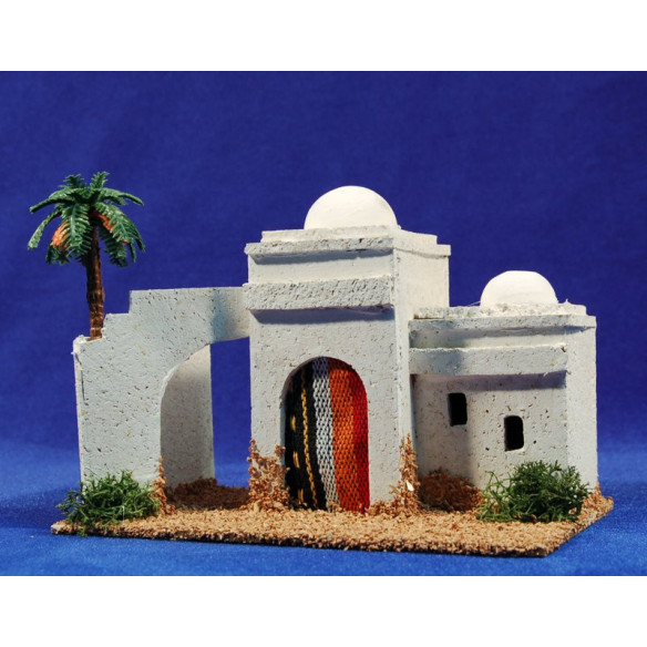 Casa hebrea amb palmera 19x12x14 cm suro