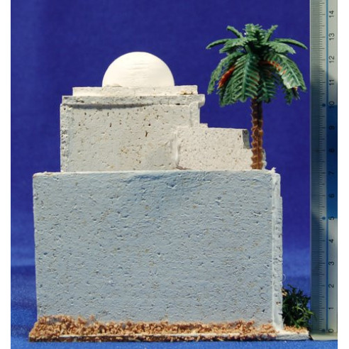 Casa hebrea amb palmera 19x12x14 cm suro