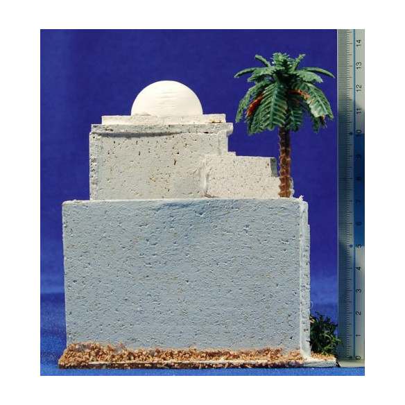 Casa hebrea amb palmera 19x12x14 cm suro