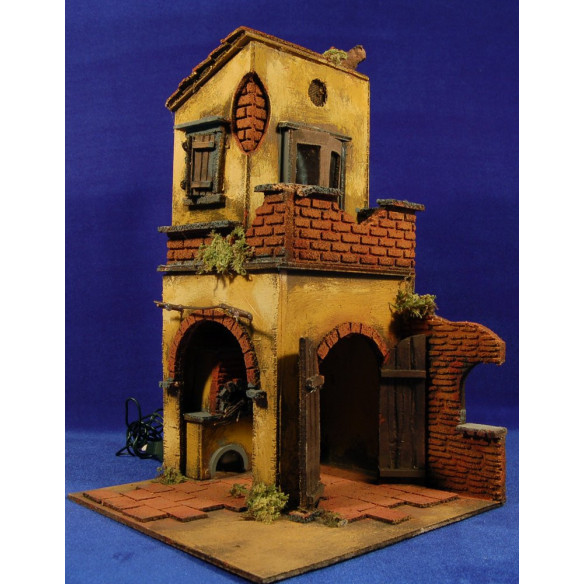 Casa con doble arco 40x25x25 cm corcho