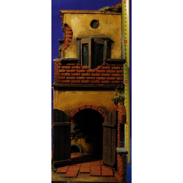 Casa con doble arco 40x25x25 cm corcho
