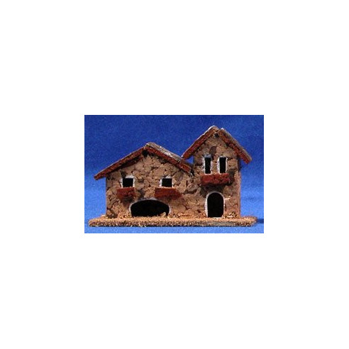 Casa con due porte 11x4x7 cm sughero Belenes Puig