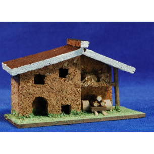 Casa con carro 11x5x7 cm corcho