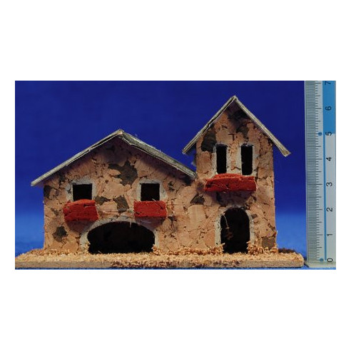Casa dos puertas 11x4x7 cm corcho Belenes Puig