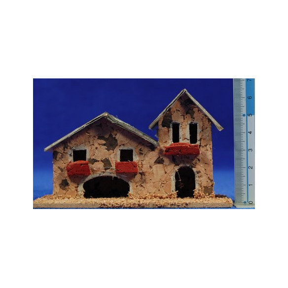 Casa dos puertas 11x4x7 cm corcho Belenes Puig