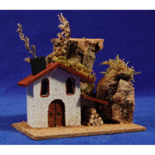 House with wood 11x7x9 cm corck