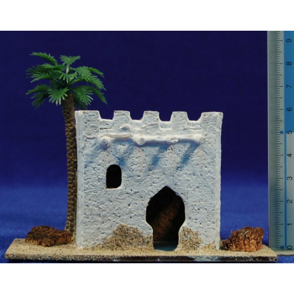 Casa ebraica con palma M3 11x5x8 cm sughero Belenes Puig