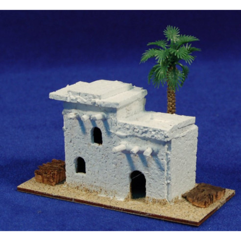 Casa ebraica con palma M4 11x5x8 cm sughero Belenes Puig