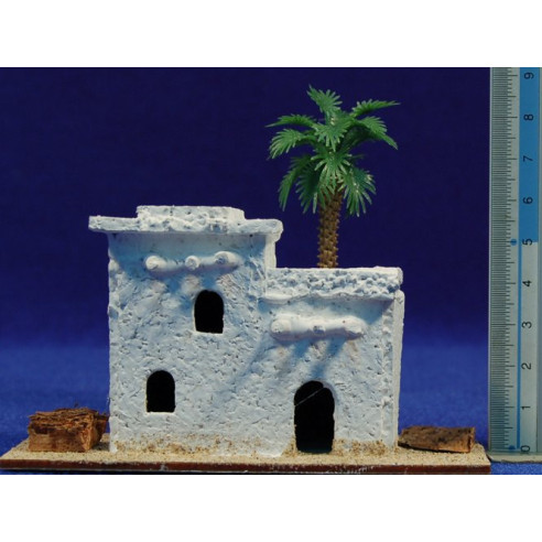 Casa ebraica con palma M4 11x5x8 cm sughero Belenes Puig