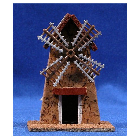 Molino rústico 7x5x10 cm corcho Belenes Puig