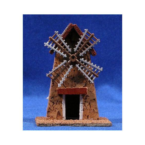 Molino rústico 7x5x10 cm corcho Belenes Puig