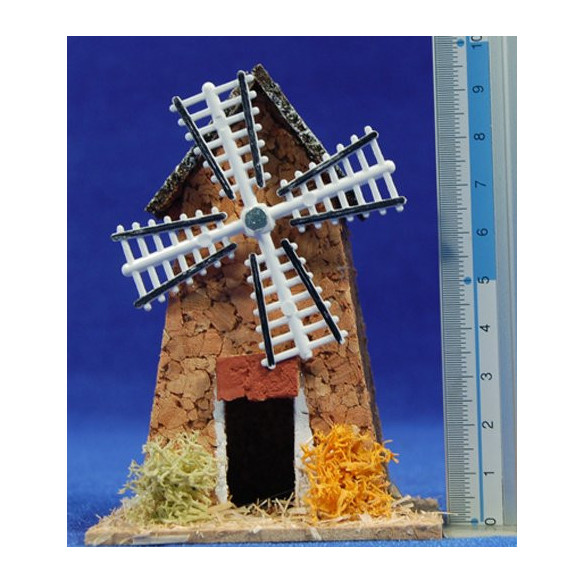 Molino rústico 7x5x10 cm corcho Belenes Puig