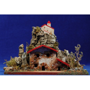 House with ermitage 19x11x14 cm corck Plana