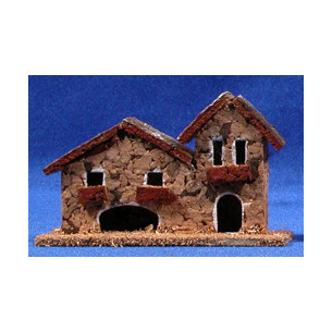 Casa con due porte 11x4x7 cm sughero Belenes Puig