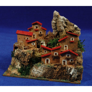 Pueblo 7 casas 15 cm corcho Plana