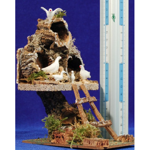Barnyard of pigeon 12 cm cork and plastic