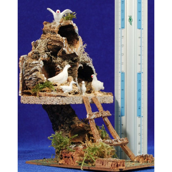 Barnyard of pigeon 12 cm cork and plastic