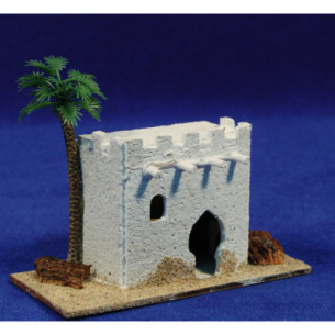 Casa hebrea amb palmera M3 11x5x8 cm suro Belenes Puig