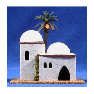 House Hebrew two domes 12x8x12 cm corck Belenes Puig
