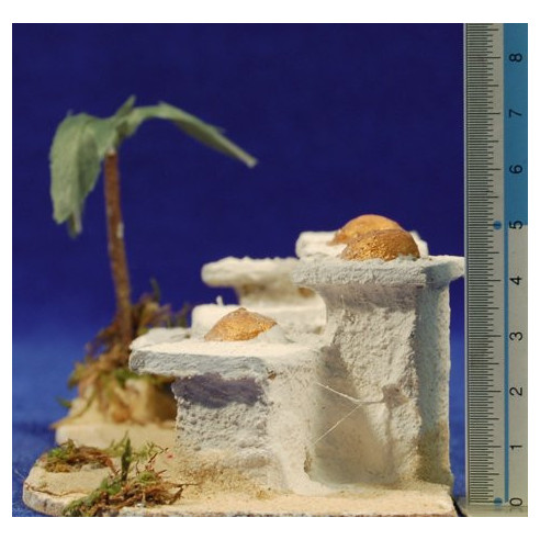 Casa araba in grupo con una palma 16x8x5 cm sughero