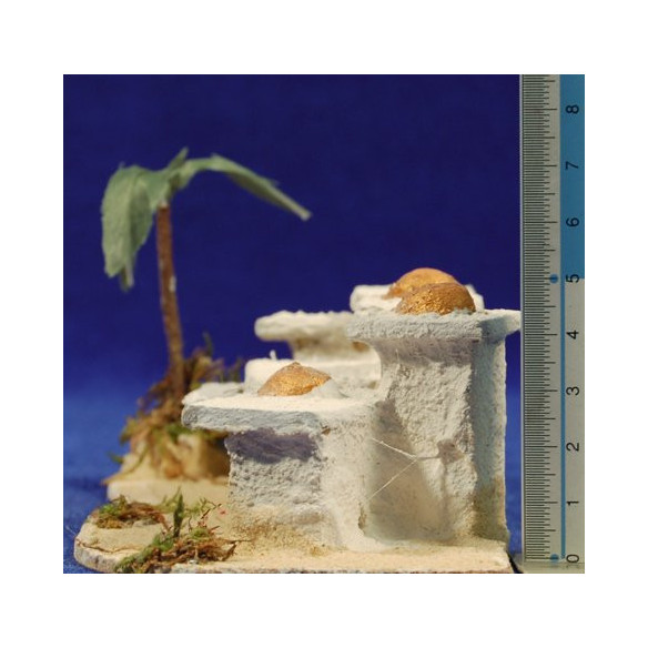 Casa araba in grupo con una palma 16x8x5 cm sughero