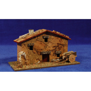 House catalan with cart 17x8x9 cm corck Plana
