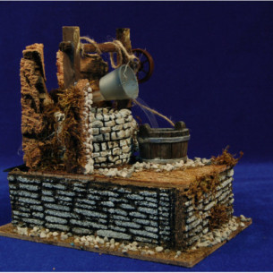 Fuente con pozo y cubo 15 cm corcho