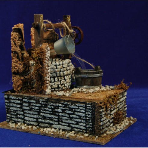 Fuente con pozo y cubo 15 cm corcho