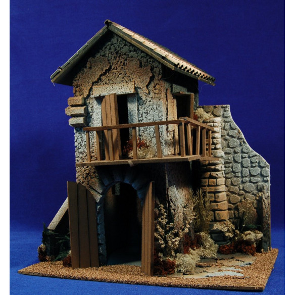 Portal casa con balcón 10 cm corcho