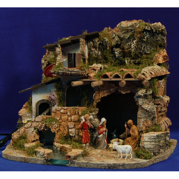 Presepe con figure 8 cm legno