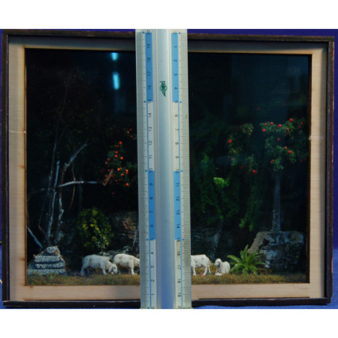 Nativity Box Belén con figuras pastor con corderos 6,5 cm corcho plastico