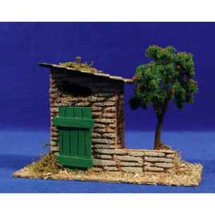 House with fruit tree 18x8x13 cm corck