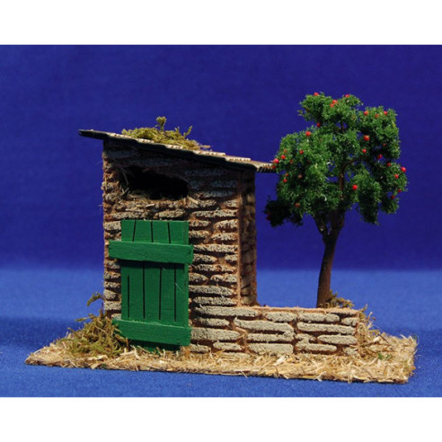 House with fruit tree 18x8x13 cm corck